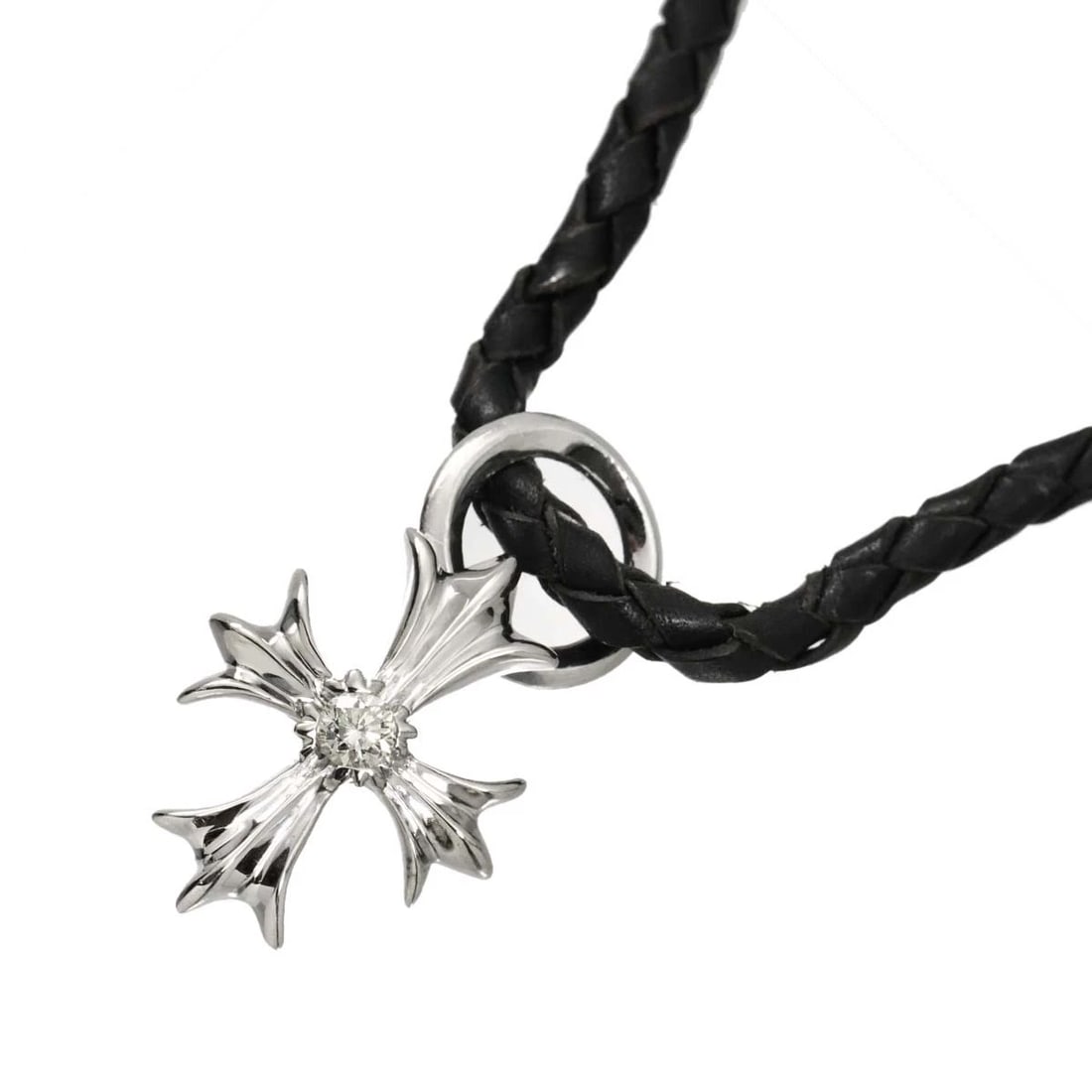 DIAMOND NECKLACE WHITE GOLD 750: Diamond Necklace White Gold 750 Brand: Unbranded Type/Style: Necklace Material: 750 White Gold SILVER,Leather, Main Stone Natural Color: White Gold Size: internal circumference of the chain:18.9inch T