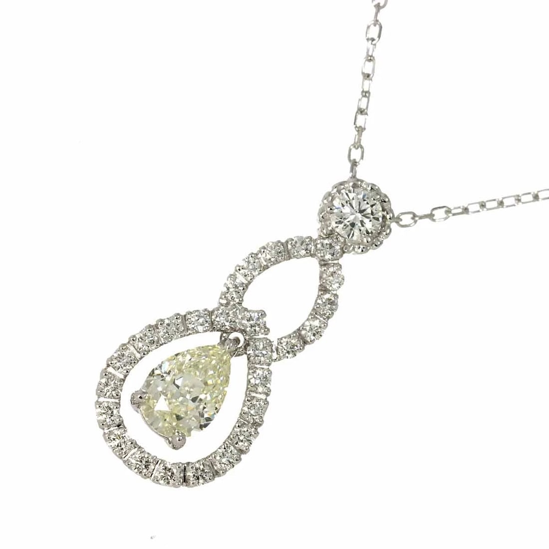 HCO DIAMOND NECKLACE 750WHITE GOLD: HCO Diamond Necklace 750White Gold Brand: HCO Type/Style: Necklace Material: 75018K White Gold, Main Stone Natural Color: White Gold Size: internal circumference of the chain: 17.7inch (Adjustable)