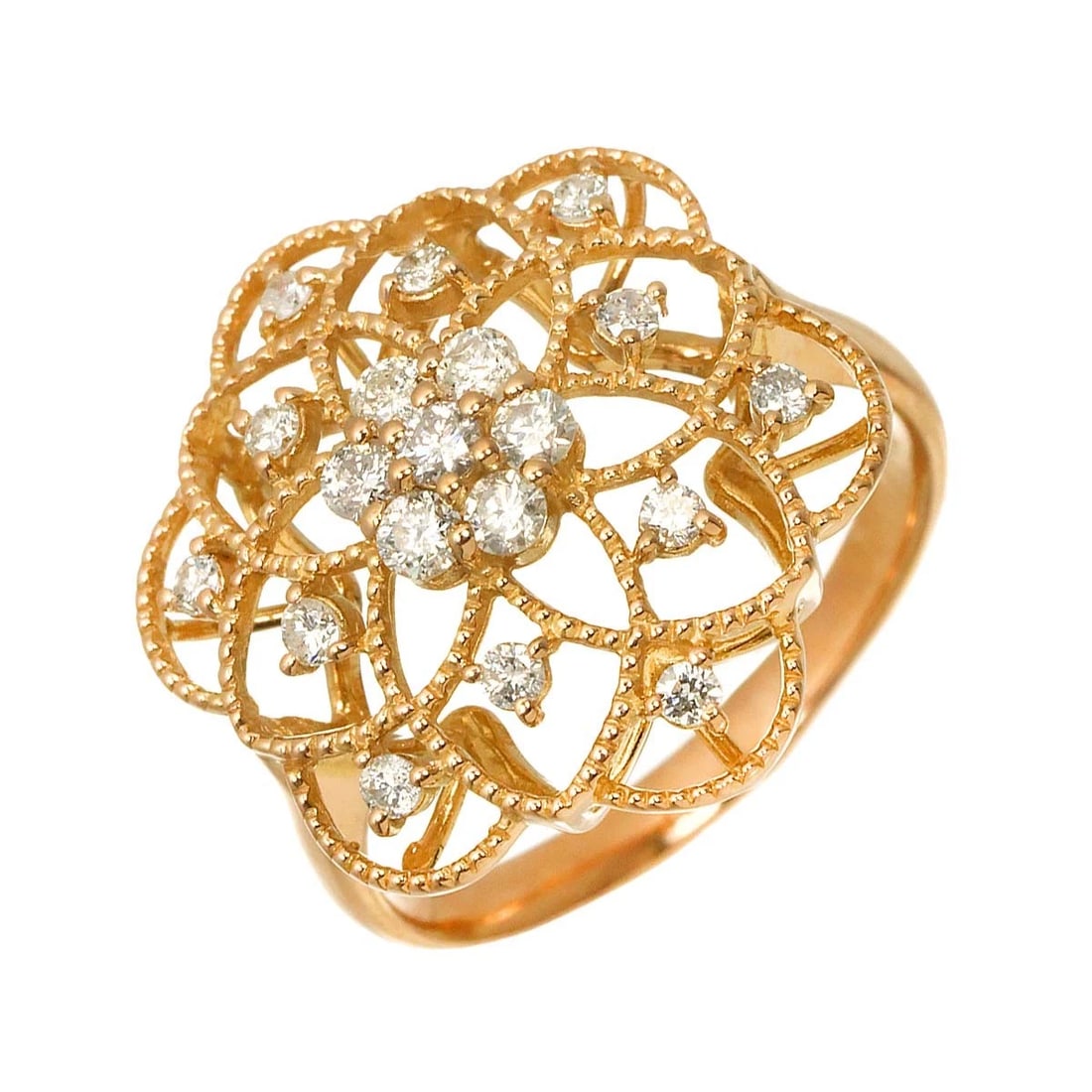 DIAMOND RING PG PINK GOLD 750: Diamond Ring PG Pink Gold 750 Brand: Unbranded Type/Style: Ring Material: 750 Pink Gold, Main Stone Natural Color: Pink Gold Size: 6.75(US) Accessories: None Accessories Notice: When purchasing