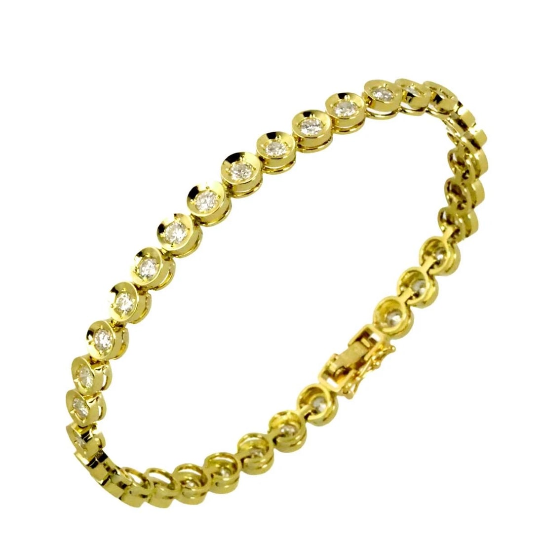DIAMOND BRACELET YELLOW GOLD 750: Diamond Bracelet Yellow Gold 750 Brand: Unbranded Type/Style: Bracelet Material: 750 Yellow Gold, Main Stone Natural Color: Yellow Gold Size: Length:apporox.7.1inchWidth:5.2mm Accessories: None