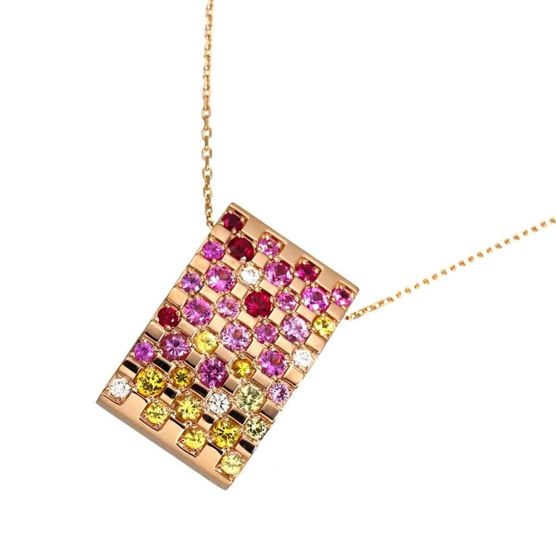 TASAKI SAPPHIRE DIAMOND NECKLACE: TASAKI Sapphire Diamond Necklace Brand: TASAKI Type/Style: Necklace Material: 750 Pink Gold, Main Stone Sapphire Color: Pink Gold Size: internal circumference of the chain: 19.7inch(Adjustable) Top
