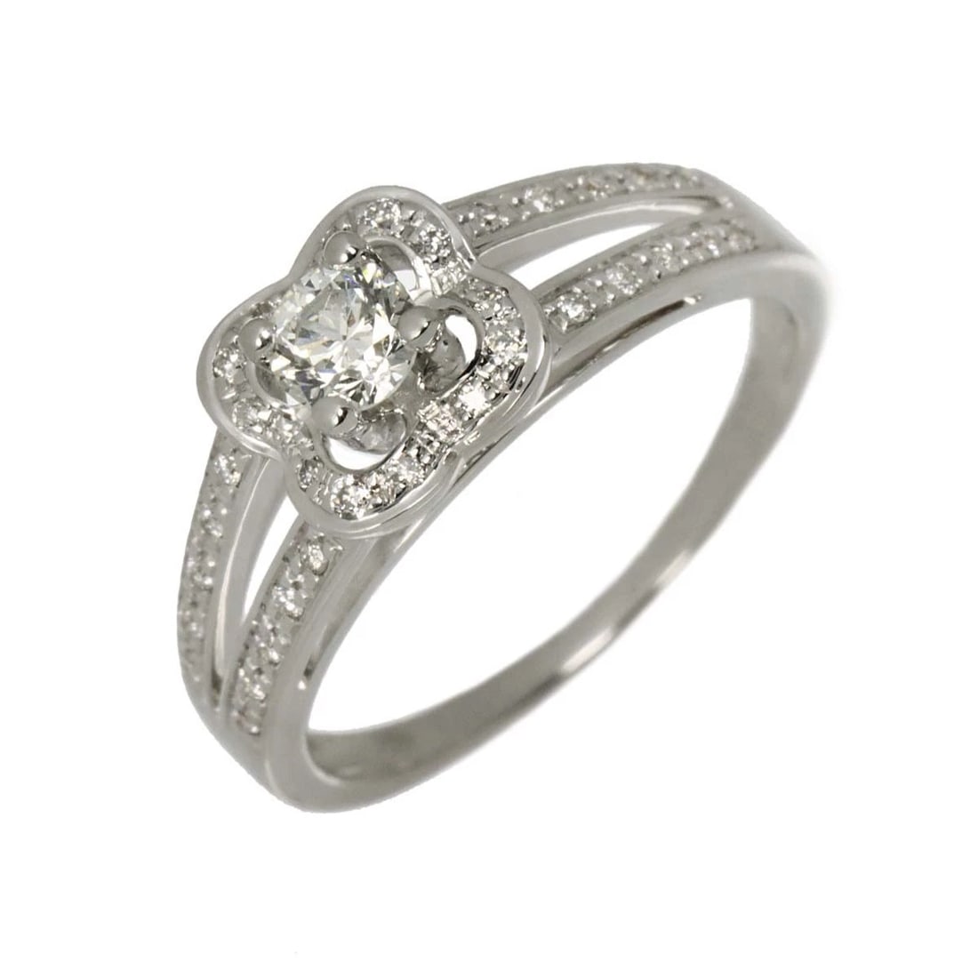 MAUBOUSSIN DIAMOND RING: MAUBOUSSIN Diamond Ring Brand: MAUBOUSSIN Type/Style: Ring Material: 750 White Gold, Main Stone Natural Color: White Gold Size: 4(US) Accessories: None Accessories Notice: When purchasing pre-owned