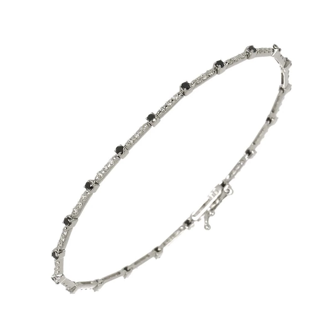 DIAMOND BLACKDIAMOND BRACELET WHITE GOLD 750: Diamond BlackDiamond Bracelet White Gold 750 Brand: Unbranded Type/Style: Bracelet Material: 750 White Gold, Color: White Gold Size: Length:apporox.7.1inchThickness:2mm Accessories: None Accessories
