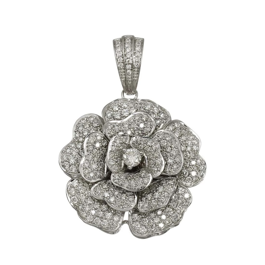 DIAMOND PENDANT TOP WHITE GOLD 750: Diamond Pendant Top White Gold 750 Brand: Unbranded Type/Style: Pendant Material: 750 White Gold, Color: White Gold Size: W 32.3 x H 46.4mm(full length) Thickness:13.7mm bail:(inside dimension) W 6.5 
