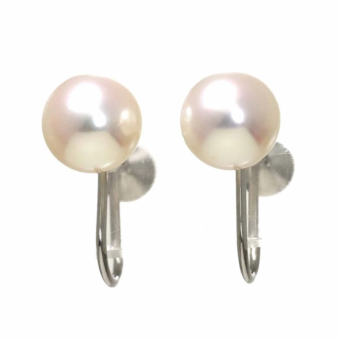 MIKIMOTO AKOYA PEARL EARRINGS: MIKIMOTO Akoya Pearl Earrings Brand: MIKIMOTO Type/Style: Earrings Material: 750 White Gold, Color: White Gold Size: W7.3 x H14mm Accessories: None Accessories Notice: When purchasing pre-owned