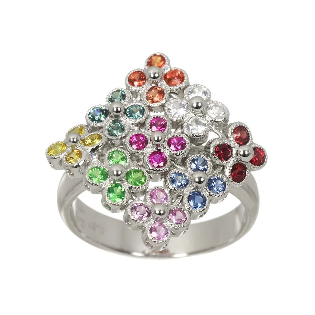 MULTI STONE RING WG 750 - 2