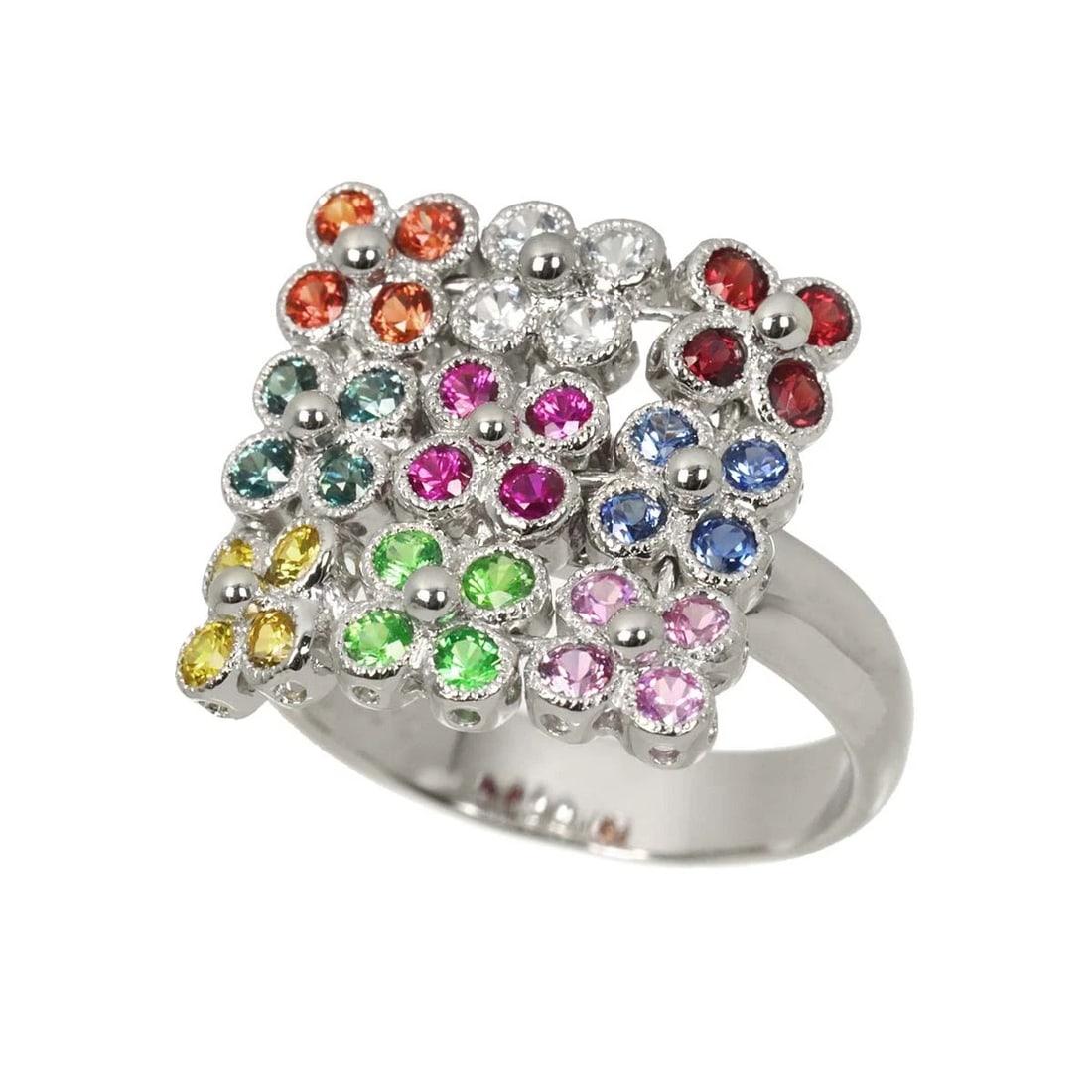MULTI STONE RING WG 750 - 3