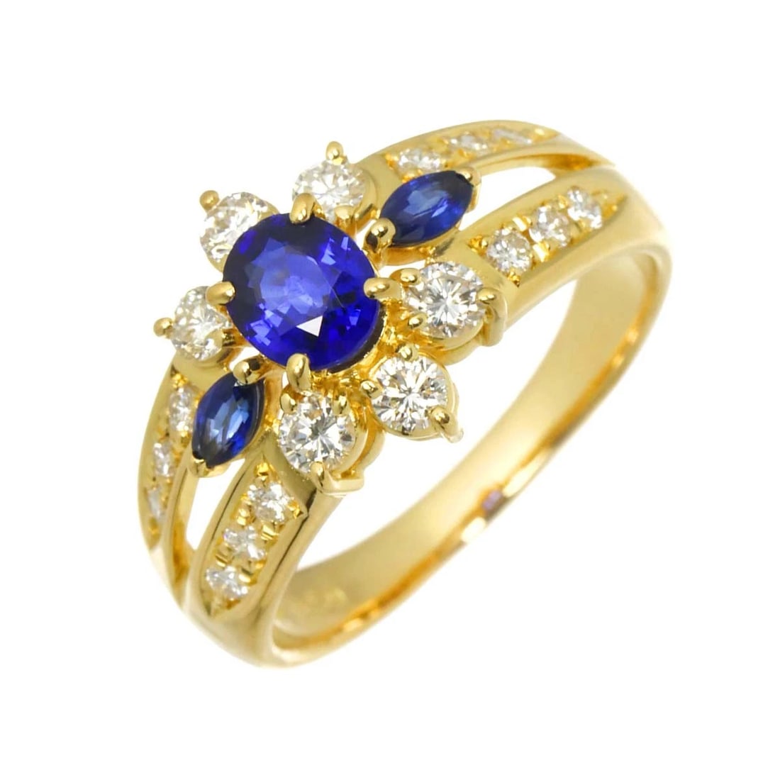 TASAKI SAPPHIRE DIAMOND RING YG 750: TASAKI Sapphire Diamond Ring YG 750 Brand: TASAKI Type/Style: Ring Material: 750 Yellow Gold, Main Stone Sapphire Color: Yellow Gold Size: 6.25-6.5(US) Accessories: None Accessories Notice