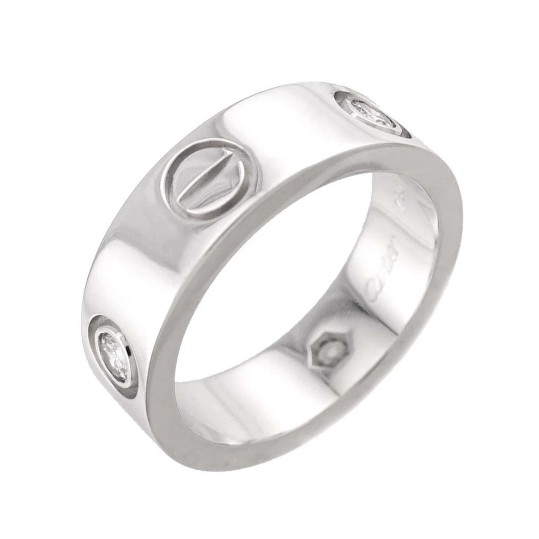 CARTIER LOVE CLASSIC RING DIAMOND WG 750: Cartier Love Classic Ring Diamond WG 750 Brand: Cartier Type/Style: Ring Material: 750 White Gold, Main Stone Natural Color: White Gold Size: 4.5-4.75(US) Accessories: None Accessories Notice: When