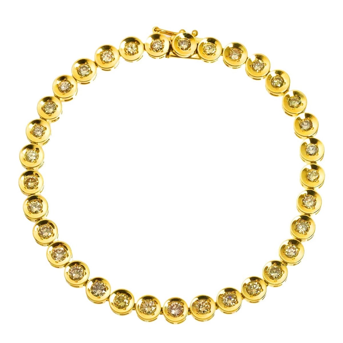DIAMOND BRACELET YELLOW GOLD 750: Diamond Bracelet Yellow Gold 750 Brand: Unbranded Type/Style: Bracelet Material: 750 Yellow Gold, Main Stone Natural Color: Yellow Gold Size: Length:apporox.7.1inchWidth:5.1mm Accessories: None