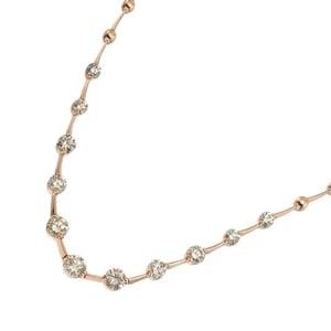 DIAMOND NECKLACE PINK GOLD 750: Diamond Necklace Pink Gold 750 Brand: Unbranded Type/Style: Necklace Material: 750 Pink Gold, Main Stone Natural Color: Pink Gold Size: internal circumference of the chain:16.7inch Width:(max.) 4.6mm