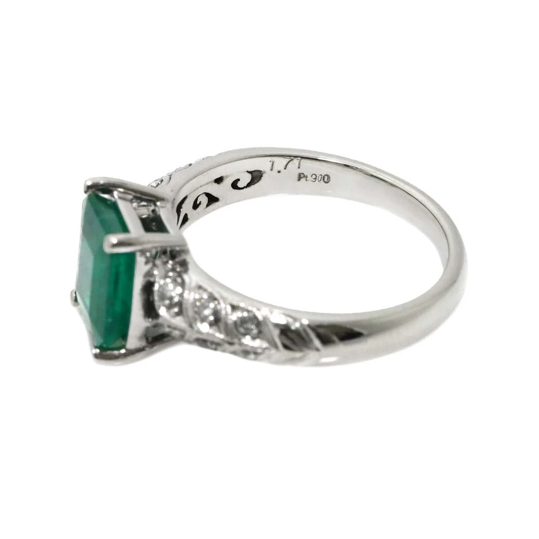 EMERALD DIAMOND RING PLATINUM - 4