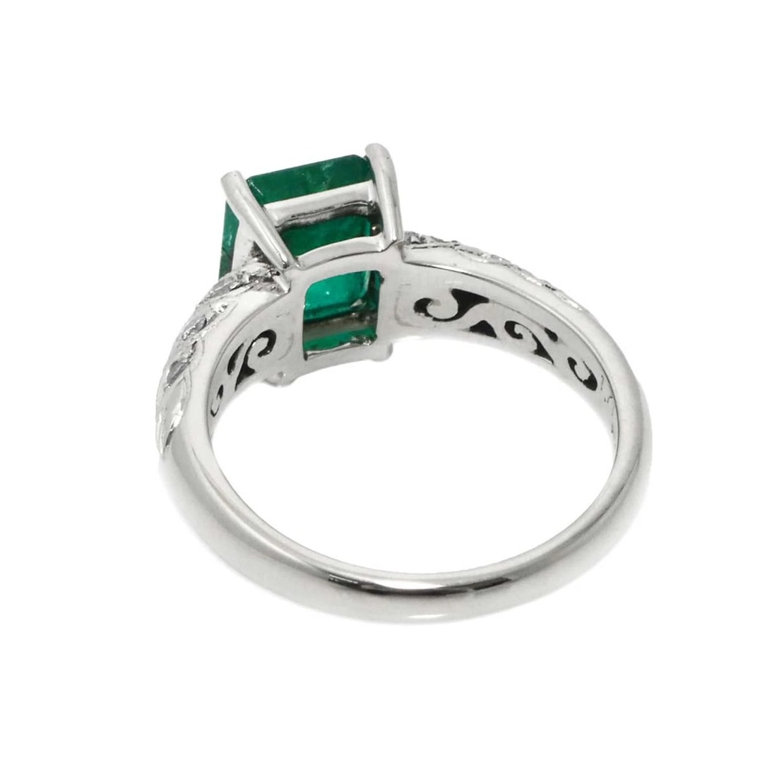 EMERALD DIAMOND RING PLATINUM - 5