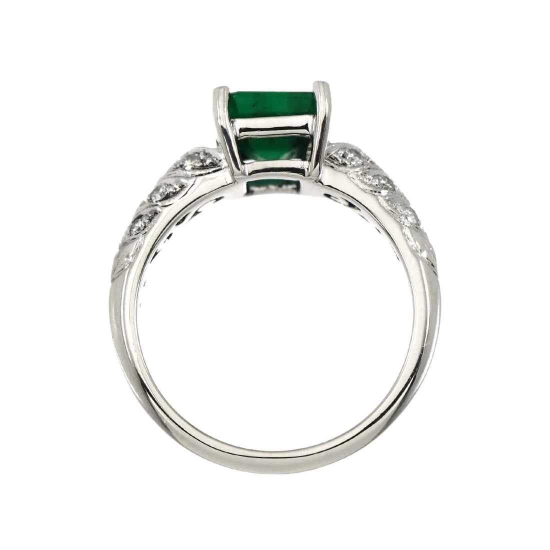 EMERALD DIAMOND RING PLATINUM - 6