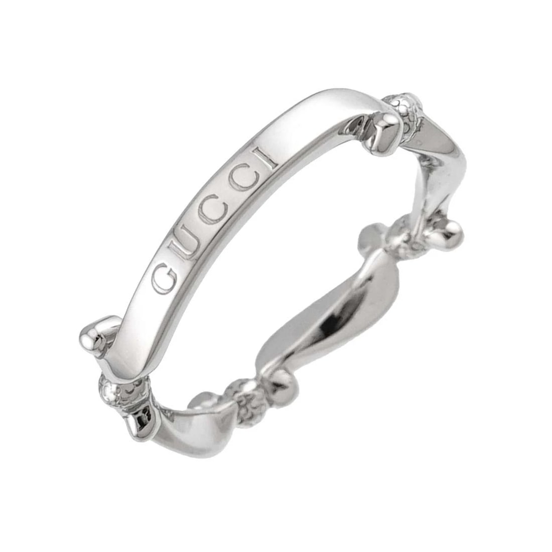 GUCCI RING PT PLATINUM: GUCCI Ring Pt Platinum Brand: GUCCI Type/Style: Ring Material: Pt950, Color: Platinum Size: 6(US) Accessories: None Accessories Notice: When purchasing pre-owned goods, please refer to the