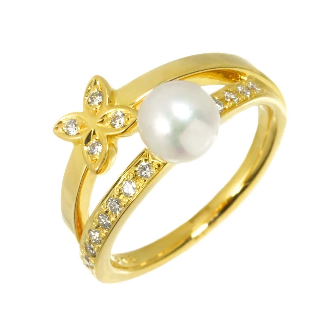 MIKIMOTO AKOYA PEARL DIAMOND RING YG 750: MIKIMOTO Akoya Pearl Diamond Ring YG 750 Brand: MIKIMOTO Type/Style: Ring Material: 750 Yellow Gold, Color: Yellow Gold Size: 4-4.5(US) Accessories: None Accessories Notice: When purchasing pre-owned
