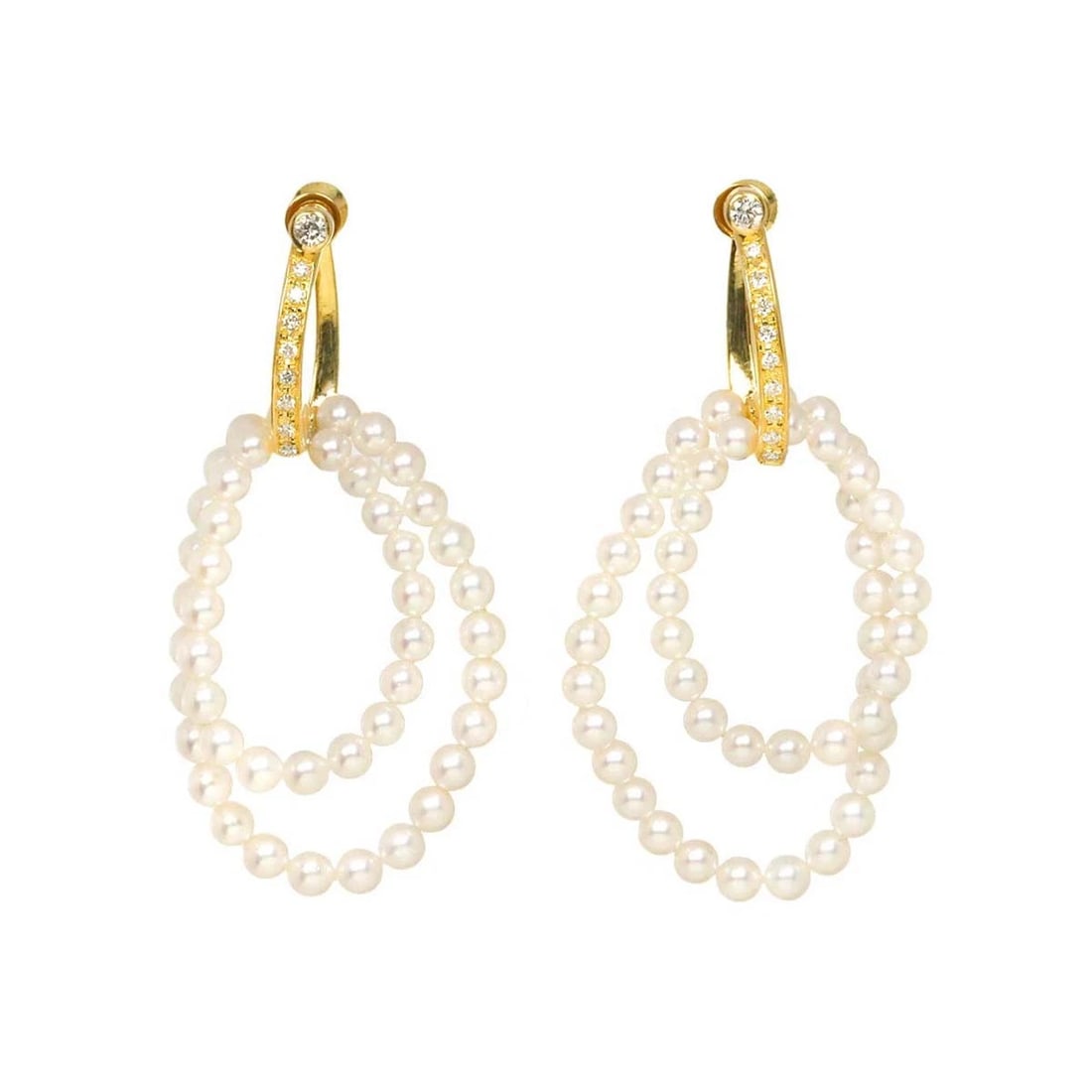 TASAKI BABY PEARL DIAMOND EARRINGS: TASAKI Baby Pearl Diamond Earrings Brand: TASAKI Type/Style: Earrings Material: 750 Yellow Gold, Color: Gold Size: W30 x H60.5mm Accessories: None Accessories Notice: When purchasing pre-o