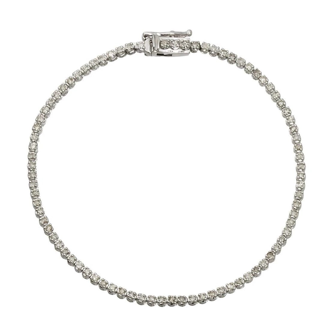 DIAMOND BRACELET WHITE GOLD 750: Diamond Bracelet White Gold 750 Brand: Unbranded Type/Style: Bracelet Material: 750 White Gold, Color: White Gold Size: Length:apporox.6.7inchThickness:2mm Accessories: None Accessories Notice: When