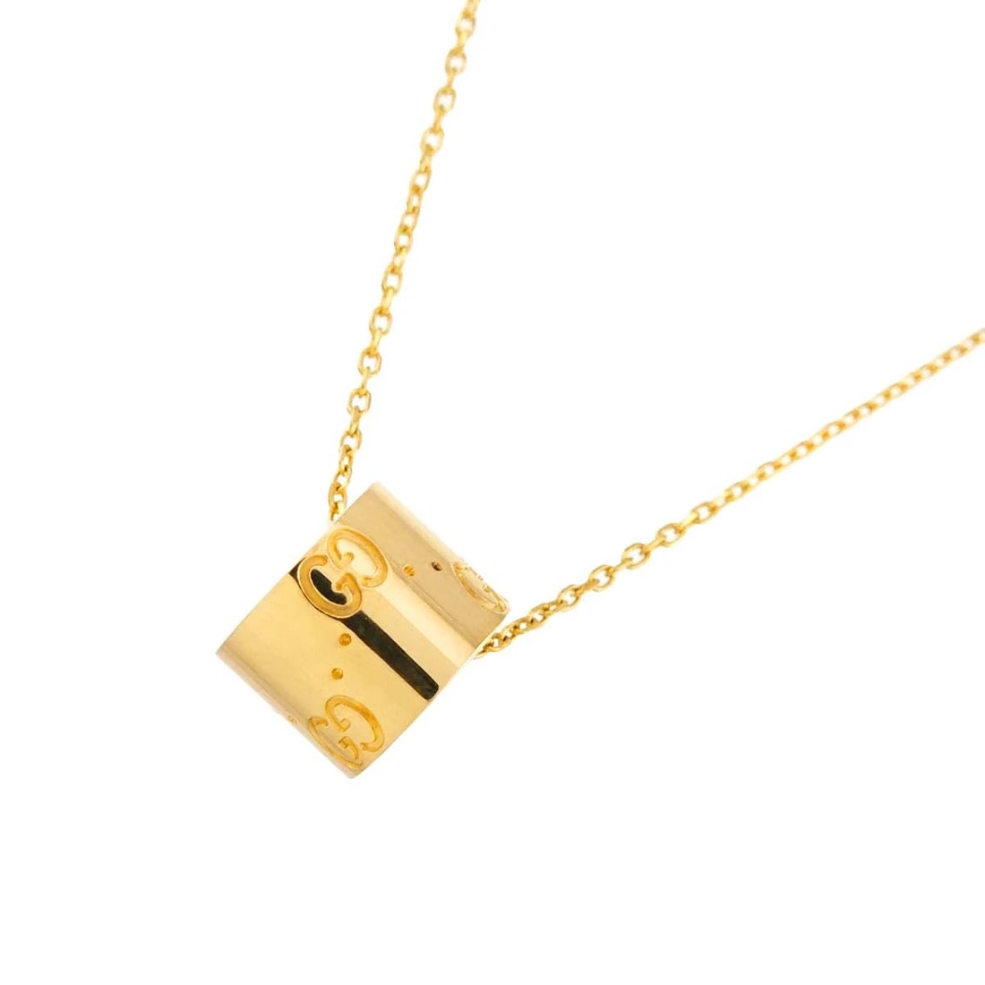 GUCCI ICON NECKLACE 18K YELLOW GOLD: GUCCI Icon Necklace 18K Yellow Gold Brand: GUCCI Type/Style: Necklace Material: 750 Yellow Gold, Color: Yellow Gold Size: internal circumference of the chain:15.7inch to 15inch W9 x H11.4mm