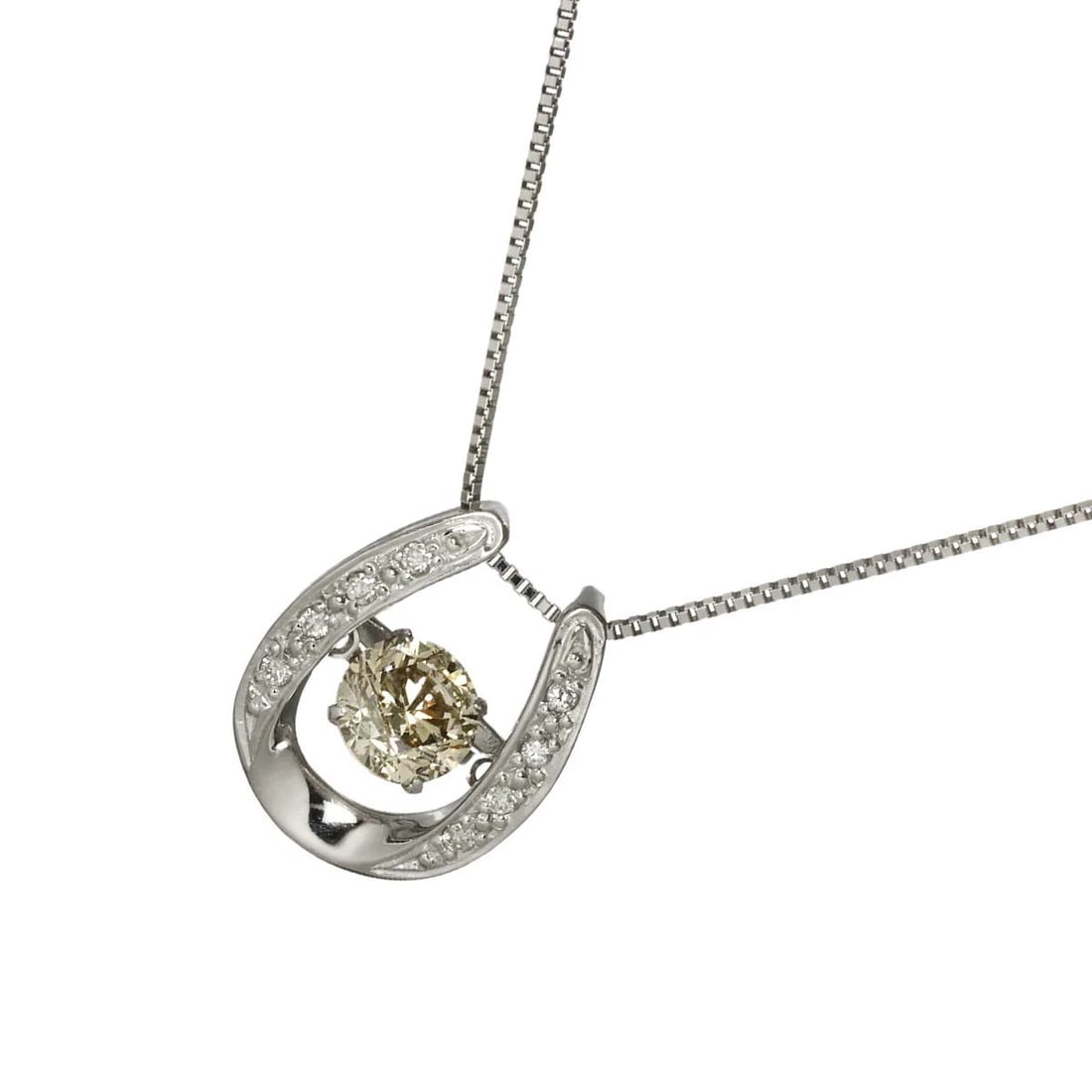 DIAMOND NECKLACE PT: Diamond Necklace Pt Brand: Unbranded Type/Style: Necklace Material: Platinum, Color: Platinum Size: internal circumference of the chain:17.7inch(Adjustable) Top Charm(max):W 12.1x H 14.8mm
