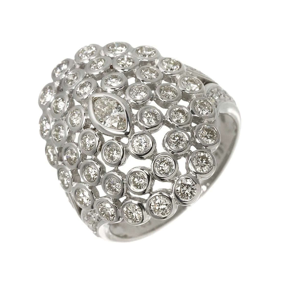 DIAMOND RING PLATINUM: Diamond Ring Platinum Brand: Unbranded Type/Style: Ring Material: Pt900, Main Stone Natural Color: Platinum Size: 6(US) Accessories: None Accessories Notice: When purchasing pre-owned goods, please
