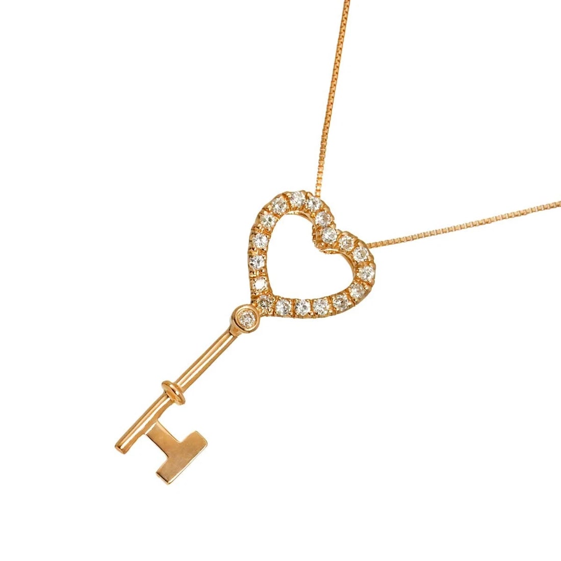 DIAMOND NECKLACE PINK GOLD: Diamond Necklace Pink Gold Brand: Unbranded Type/Style: Necklace Material: 750 Pink Gold, Color: Pink Gold Size: internal circumference of the chain:15.7inch-14.2inch Top Charm(max):W 11.8x H 28.3mm T