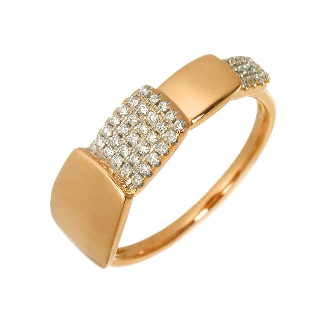 DIAMOND RING PINK GOLD 750: Diamond Ring Pink Gold 750 Brand: Unbranded Type/Style: Ring Material: 750 Pink Gold, Color: Pink Gold Size: 6.25-6.5(US) Accessories: None Accessories Notice: When purchasing pre-owned goods, please