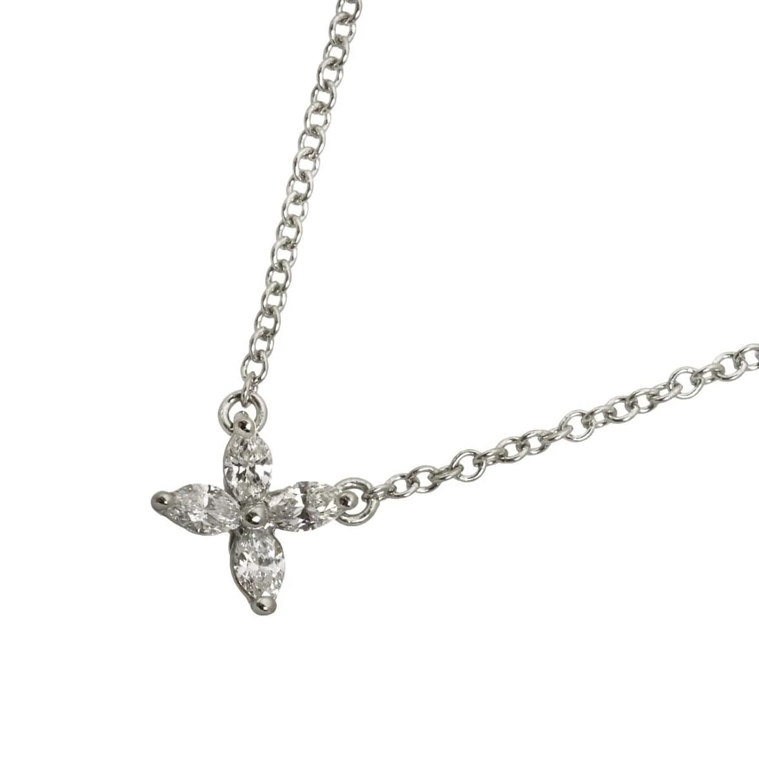 TIFFANY CO. VICTORIA MINI DIAMOND NECKLACE PLATINUM: Tiffany Co. Victoria Mini Diamond Necklace Platinum Brand: TIFFANY Co. Type/Style: Necklace Material: Platinum, Main Stone Natural Color: Platinum Size: internal circumference of the chain:16.1inch To