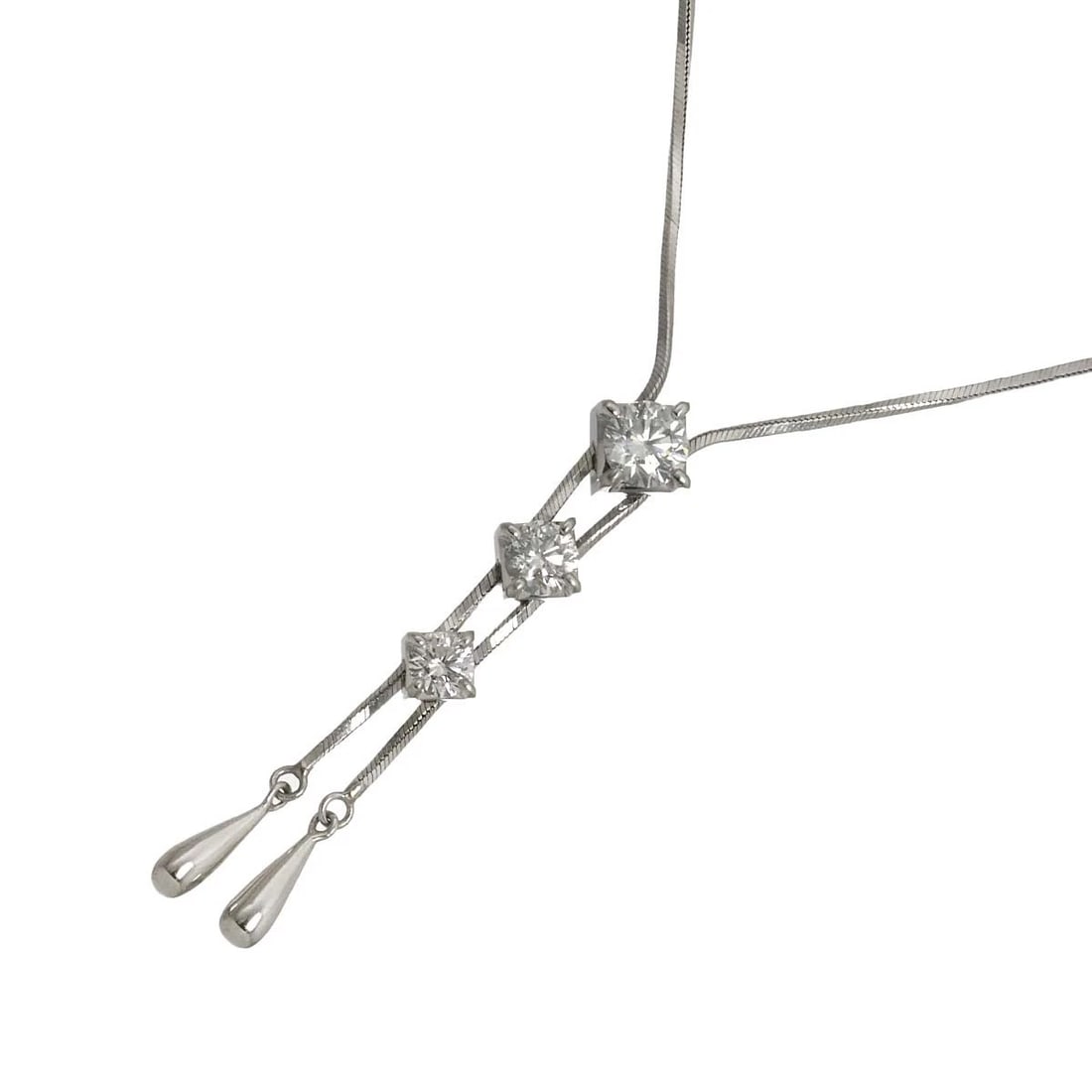 TRILOGY DIAMOND NECKLACE PT PLATINUM: TRILOGY Diamond Necklace Pt Platinum Brand: TRILOGY Type/Style: Necklace Material: Platinum, Main Stone Natural Color: Platinum Size: internal circumference of the chain:21.1inch(Adjustable) Top Charm