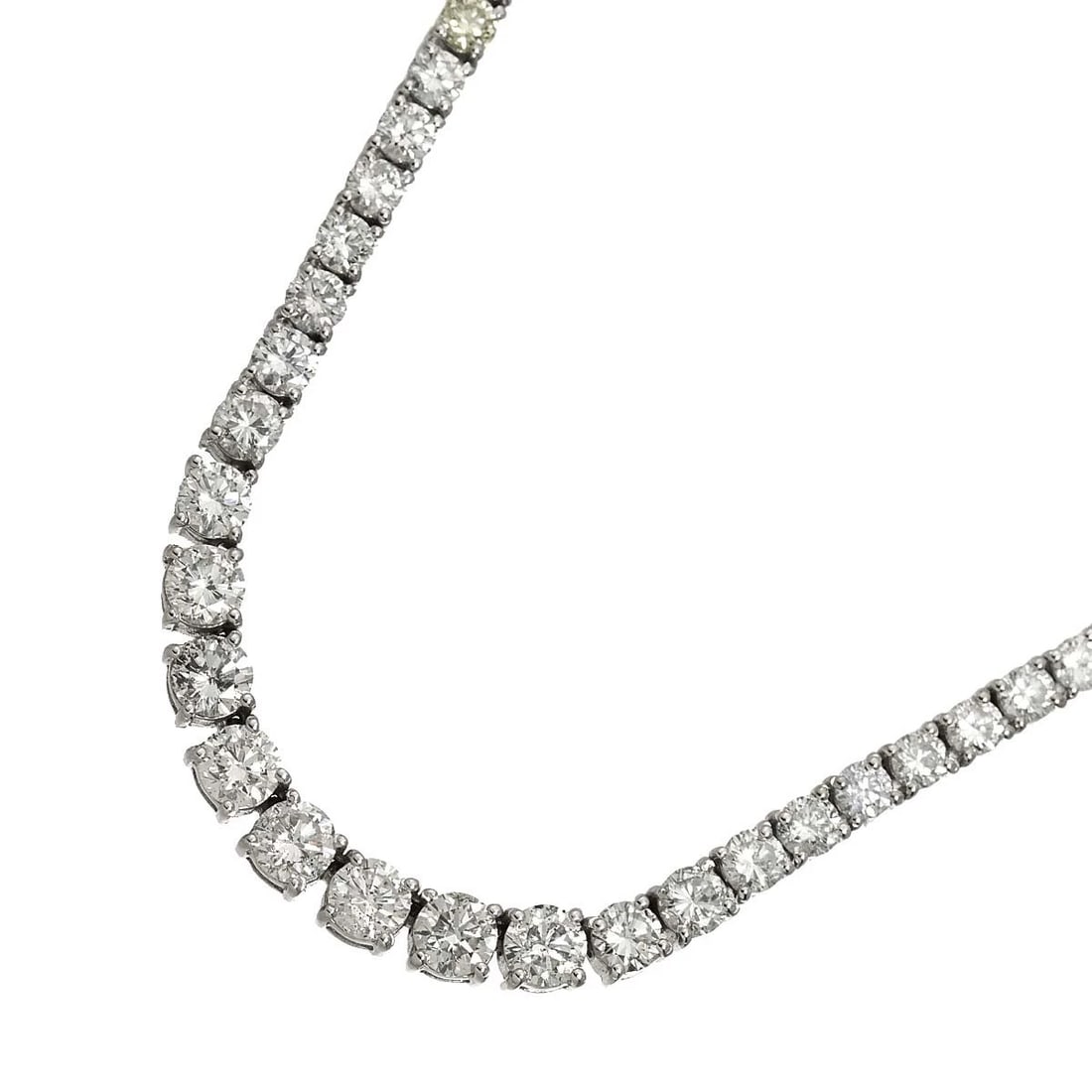 DIAMOND NECKLACE 18K WG WHITE GOLD 750: Diamond Necklace 18K WG White Gold 750 Brand: Unbranded Type/Style: Necklace Material: 750 White Gold, Main Stone Natural Color: White Gold Size: internal circumference of the chain:16.5inch Width:(ma