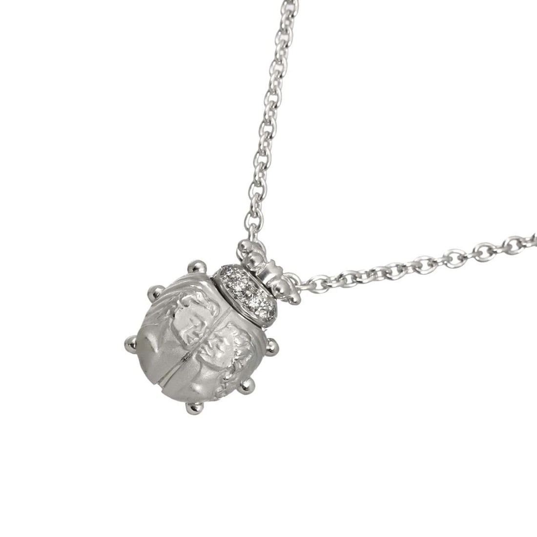 CARRERA Y CARRERA DIAMOND NECKLACE 18K WG 750: Carrera y Carrera Diamond Necklace 18K WG 750 Brand: Carrera y Carrera Type/Style: Necklace Material: 750 White Gold, Color: White Gold Size: internal circumference of the chain: 17.7inch Top Charm(ma