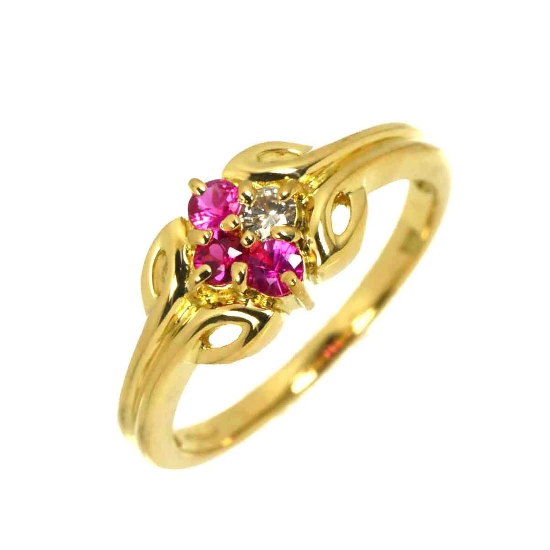 CHRISTIAN DIOR SAPPHIRE DIAMOND RING 18K YG 750: Christian Dior Sapphire Diamond Ring 18K YG 750 Brand: Christian Dior Type/Style: Ring Material: 750 Yellow Gold, Main Stone Natural Color: Gold Size: 5.75-6(US) Accessories: None Accessor