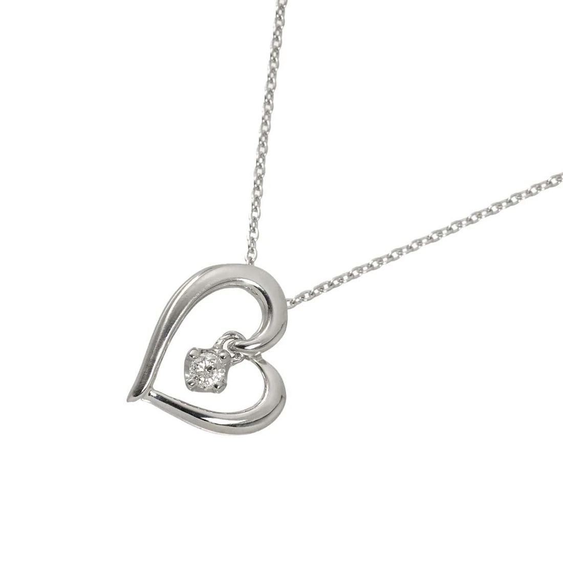 4C HEART DIAMOND NECKLACE 18K WHITE GOLD 750: 4C Heart Diamond Necklace 18K White Gold 750 Brand: 4C Type/Style: Necklace Material: 750 White Gold, Main Stone Natural Color: White Gold Size: internal circumference of the chain: 15.7inch Top