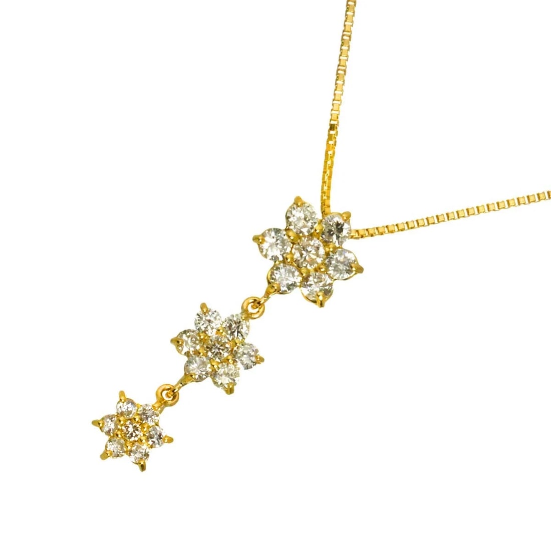 DIAMOND NECKLACE 18K YG YELLOW GOLD 750: Diamond Necklace 18K YG Yellow Gold 750 Brand: Unbranded Type/Style: Necklace Material: 750 Yellow Gold, Main Stone Natural Color: Yellow Gold Size: internal circumference of the