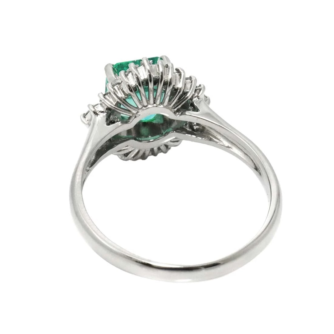 EMERALD DIAMOND RING PT PLATINUM - 4