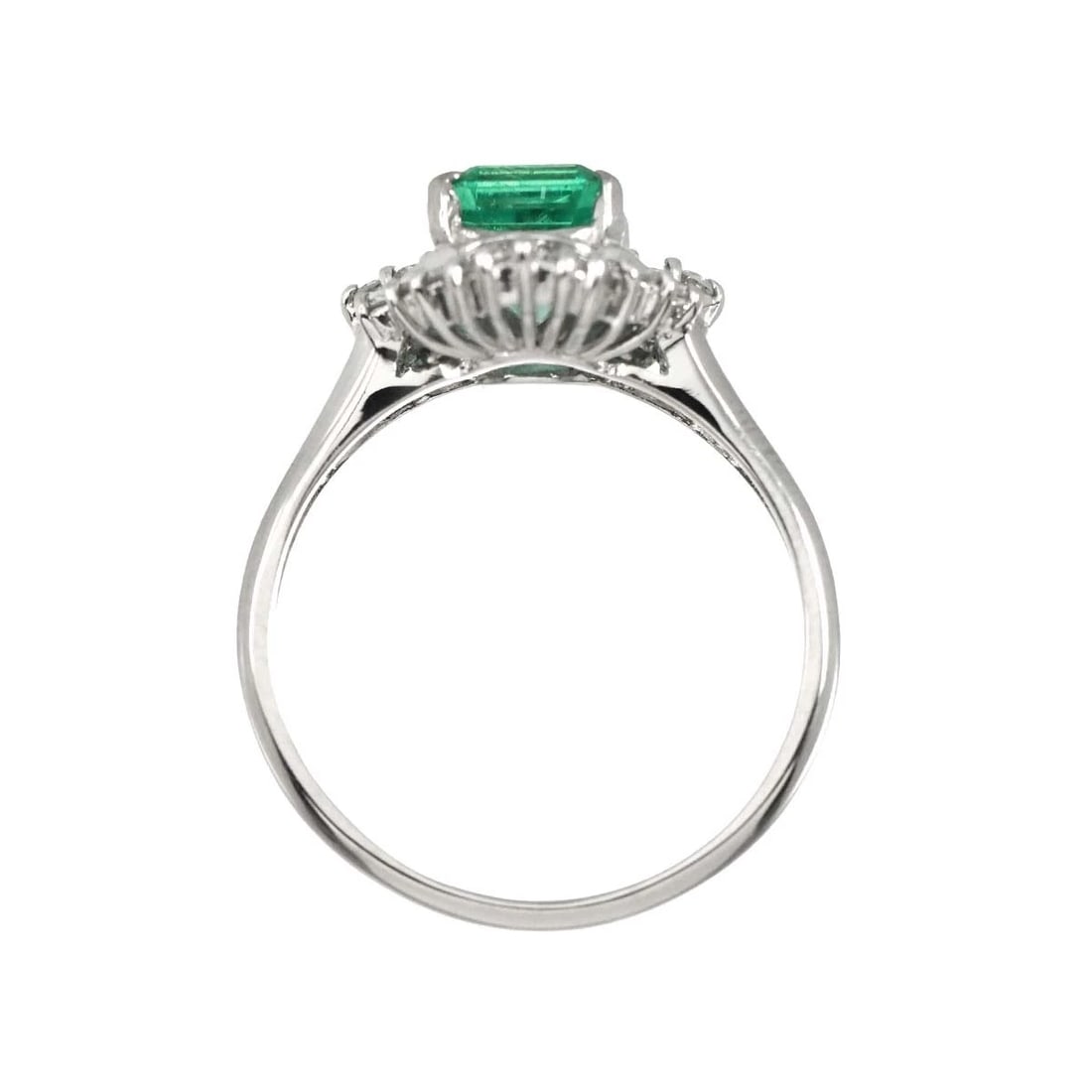 EMERALD DIAMOND RING PT PLATINUM - 5