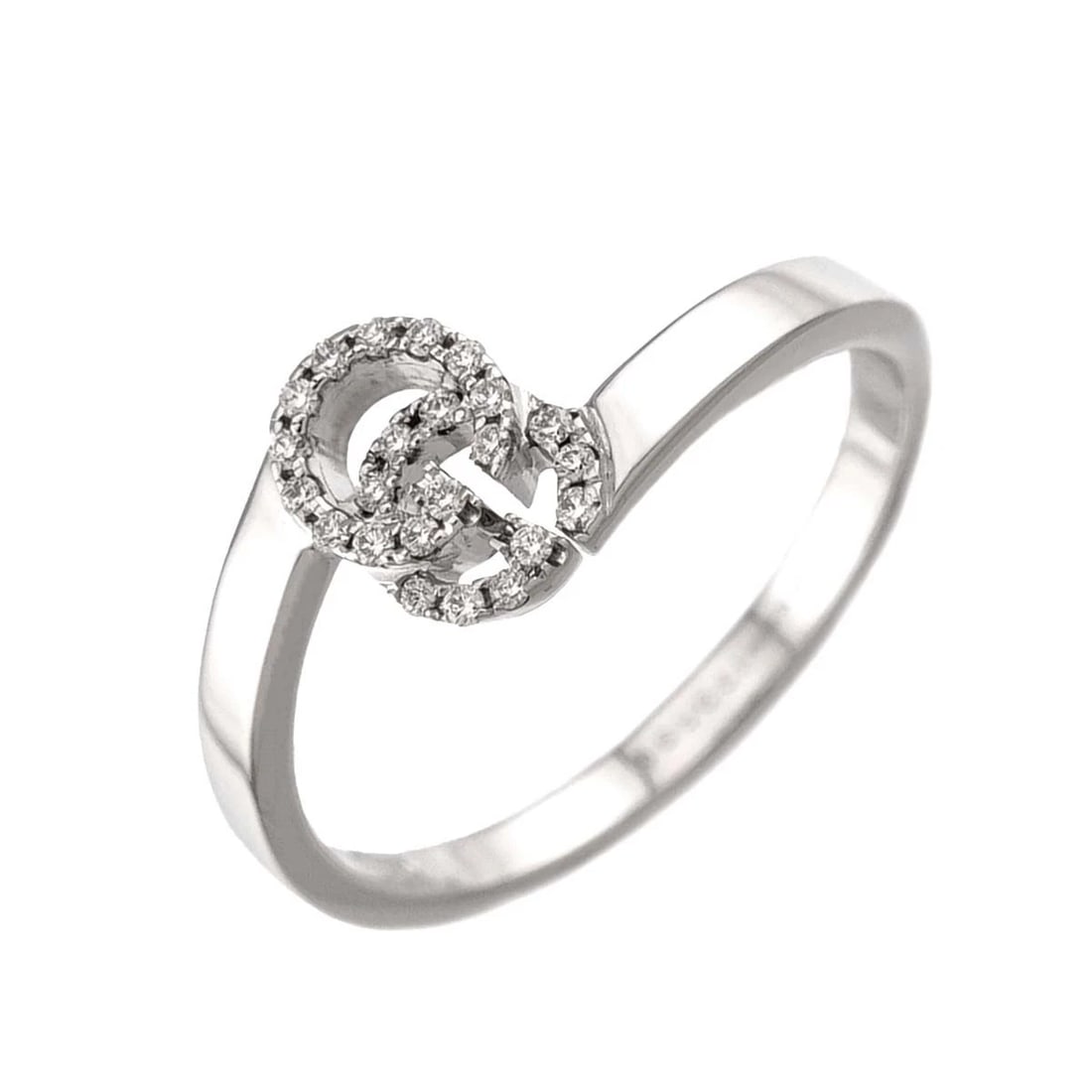 GUCCI GG RUNNING DIAMOND 18K WG WHITE GOLD 750: GUCCI GG Running Diamond 18K WG White Gold 750 Brand: GUCCI Type/Style: Ring Material: 750 White Gold, Color: White Gold Size: 4.5(US) Accessories: None Accessories Notice: When purchasing pre-owned