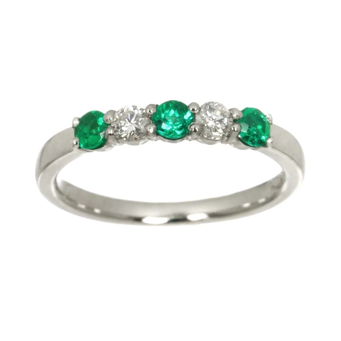 EMERALD DIAMOND RING PT PLATINUM - 2