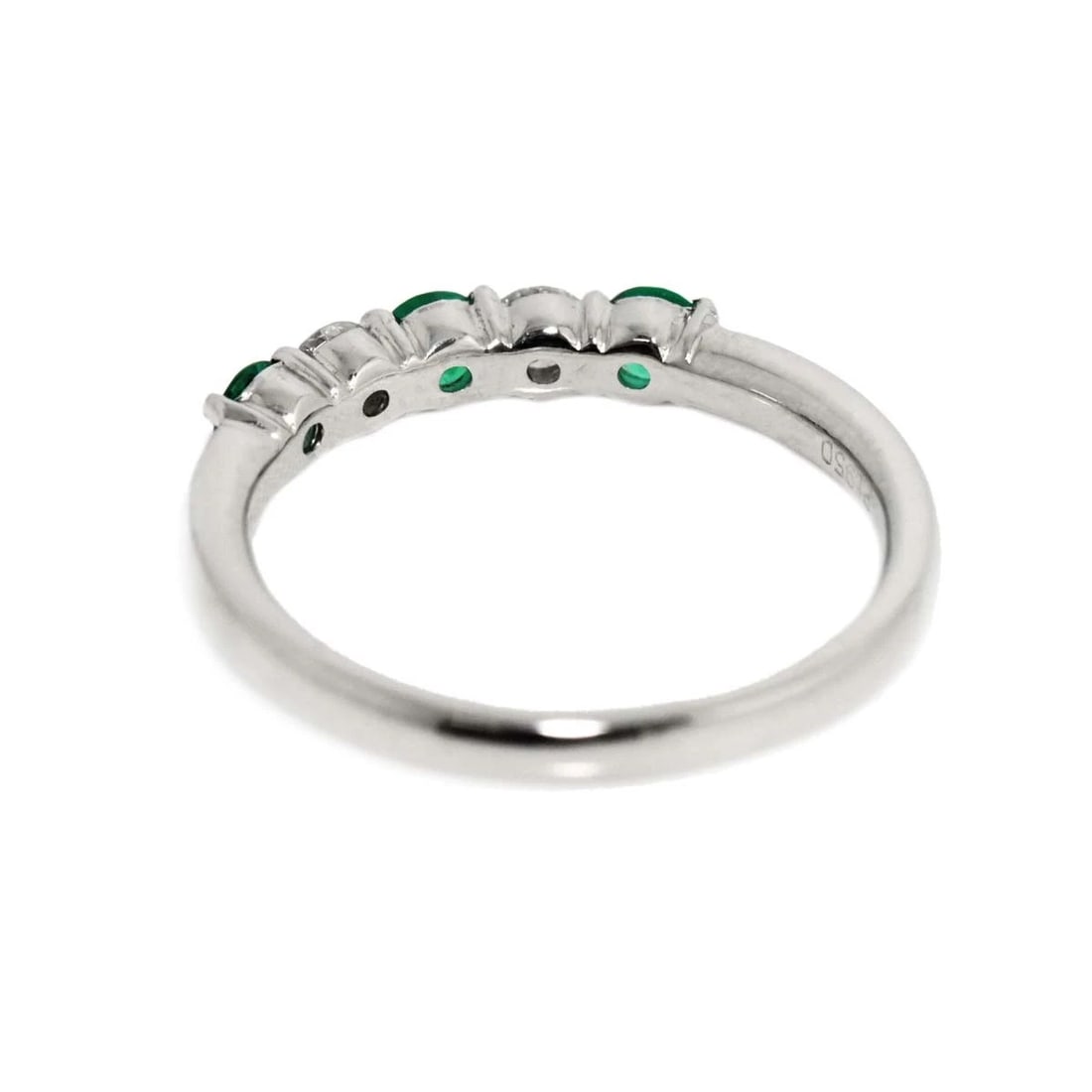 EMERALD DIAMOND RING PT PLATINUM - 5