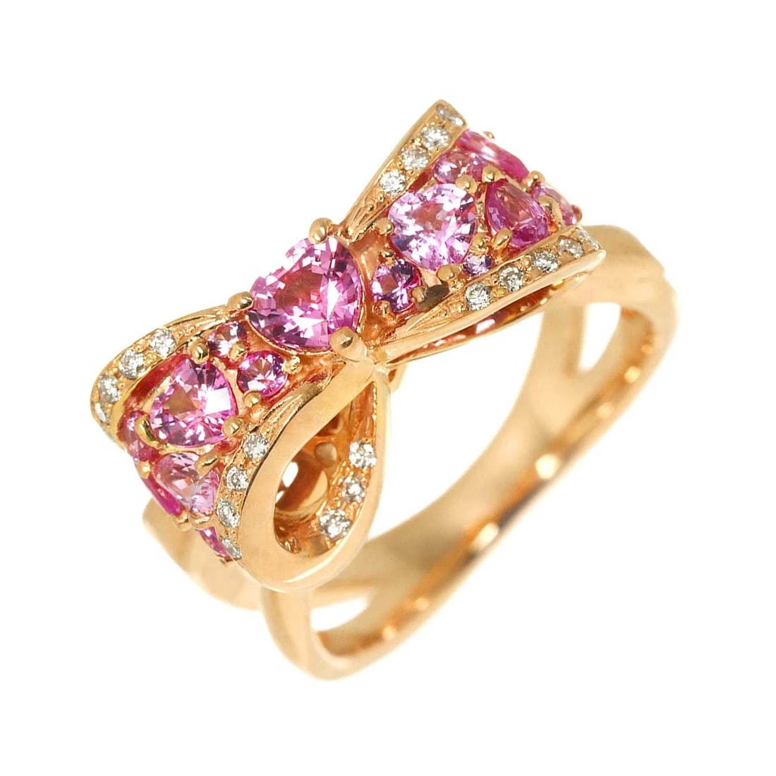 PONTE VECCHIO SAPPHIRE DIAMOND RING 18K PG: Ponte Vecchio Sapphire Diamond Ring 18K PG Brand: Ponte Vecchio Type/Style: Ring Material: 750 Pink Gold, Main Stone Sapphire Color: Pink Gold Size: 4.5(US) Accessories: None Accessories Notice: When