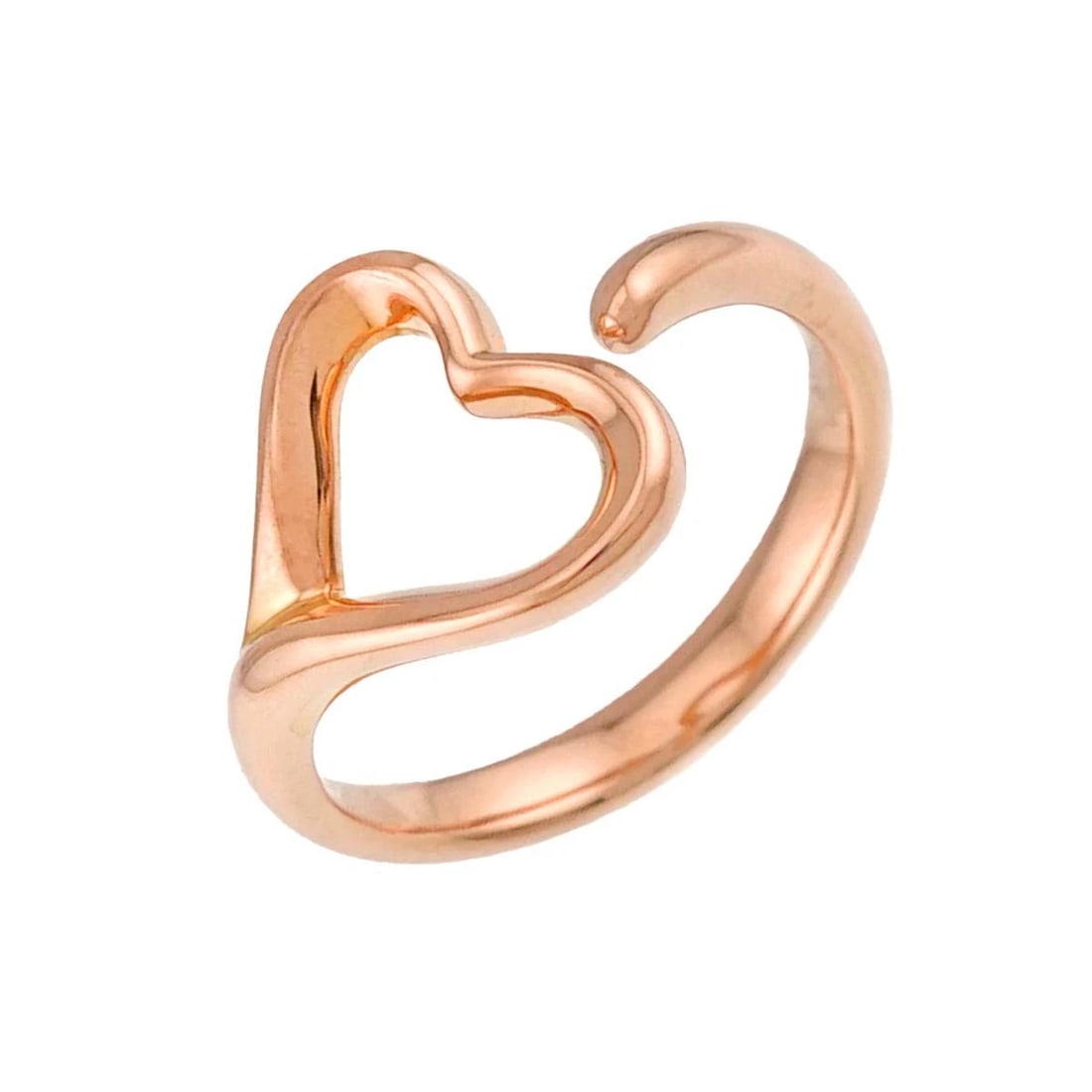 TIFFANY CO. OPEN HEART RING 18K PINK GOLD 750: TIFFANY Co. Open Heart Ring 18K Pink Gold 750 Brand: TIFFANY Co. Type/Style: Ring Material: 750 Pink Gold, Color: Pink Gold Size: 5.5-5.75(US) Accessories: None Accessories Notice: When pu