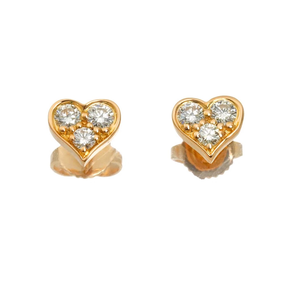 TIFFANY CO. SENTIMENTAL HEART DIAMOND EARRINGS PIERCED 18K PG 750: TIFFANY Co. Sentimental Heart Diamond Earrings Pierced 18K PG 750 Brand: TIFFANY Co. Type/Style: Earrings Material: 750 Pink Gold, Main Stone Natural Color: Pink Gold Size: W7.2 x H6.7mm Accessori