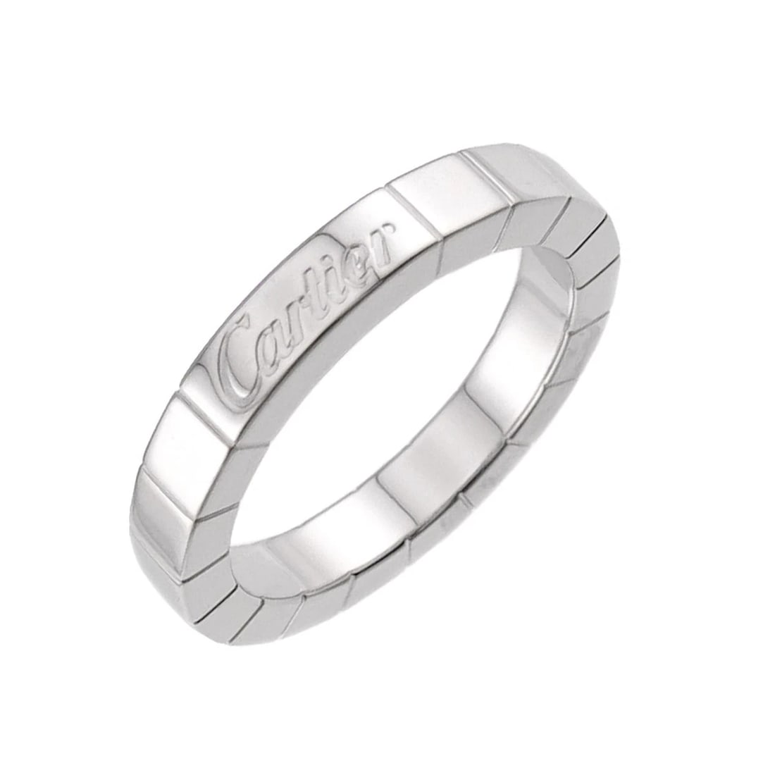 CARTIER LANIERE RING 18K WHITE GOLD 750: Cartier Laniere Ring 18K White Gold 750 Brand: Laniere Type/Style: Ring Material: 750 White Gold, Color: White Gold Size: 4(US) Accessories: None Accessories Notice: When purchasing pre-owned goods,