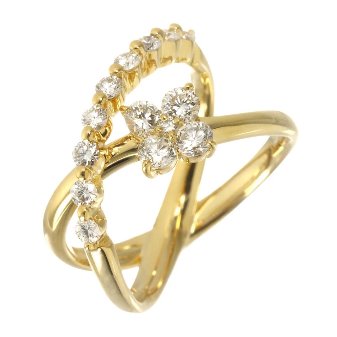 PONTE VECCHIO DIAMOND RING 18K YG 750: Ponte Vecchio Diamond Ring 18K YG 750 Brand: Ponte Vecchio Type/Style: Ring Material: 750 Yellow Gold, Color: Yellow Gold Size: 5.75-6(US) Accessories: None Accessories Notice: When purcha
