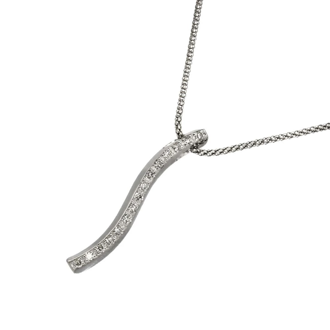 DIAMOND NECKLACE 18K WG WHITE GOLD 750: Diamond Necklace 18K WG White Gold 750 Brand: Unbranded Type/Style: Necklace Material: 750 White Gold, Main Stone Natural Color: White Gold Size: internal circumference of the chain:16.9inch(Adjustabl