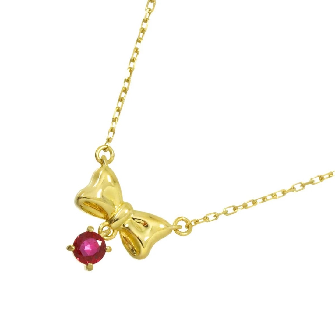 TASAKI RUBY NECKLACE K18 YELLOW GOLD 750: TASAKI Ruby Necklace K18 Yellow Gold 750 Brand: TASAKI Type/Style: Necklace Material: 750 Yellow Gold, Main Stone Ruby Color: Yellow Gold Size: internal circumference of the chain:15.7inch to 14.2inch