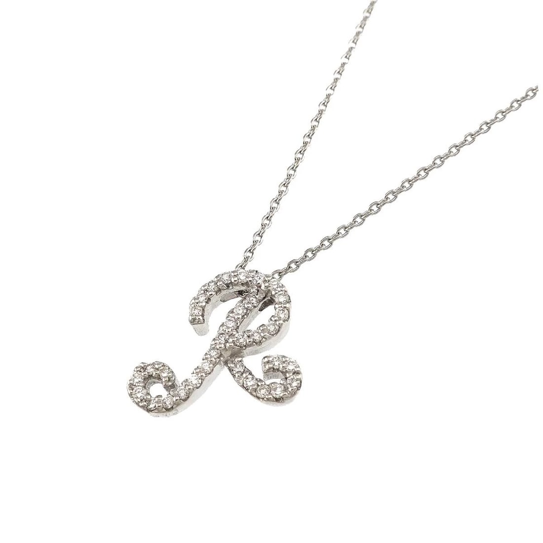 PONTE VECCHIO DIAMOND INITIAL R NECKLACE 18K WHITE GOLD 750: Ponte Vecchio Diamond Initial R Necklace 18K White Gold 750 Brand: Ponte Vecchio Type/Style: Necklace Material: 750 White Gold, Color: White Gold Size: internal circumference of the chain:15.7inch to