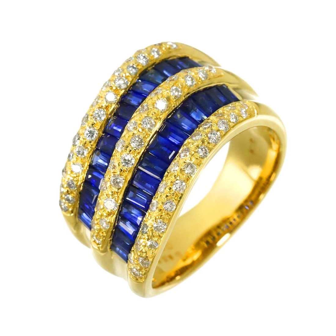 SAPPHIRE DIAMOND RING 18K YG YELLOW GOLD: Sapphire Diamond Ring 18K YG Yellow Gold Brand: Unbranded Type/Style: Ring Material: 750 Yellow Gold, Main Stone Sapphire Color: Gold Size: 4.5-4.75(US) Accessories: None Accessories Notic
