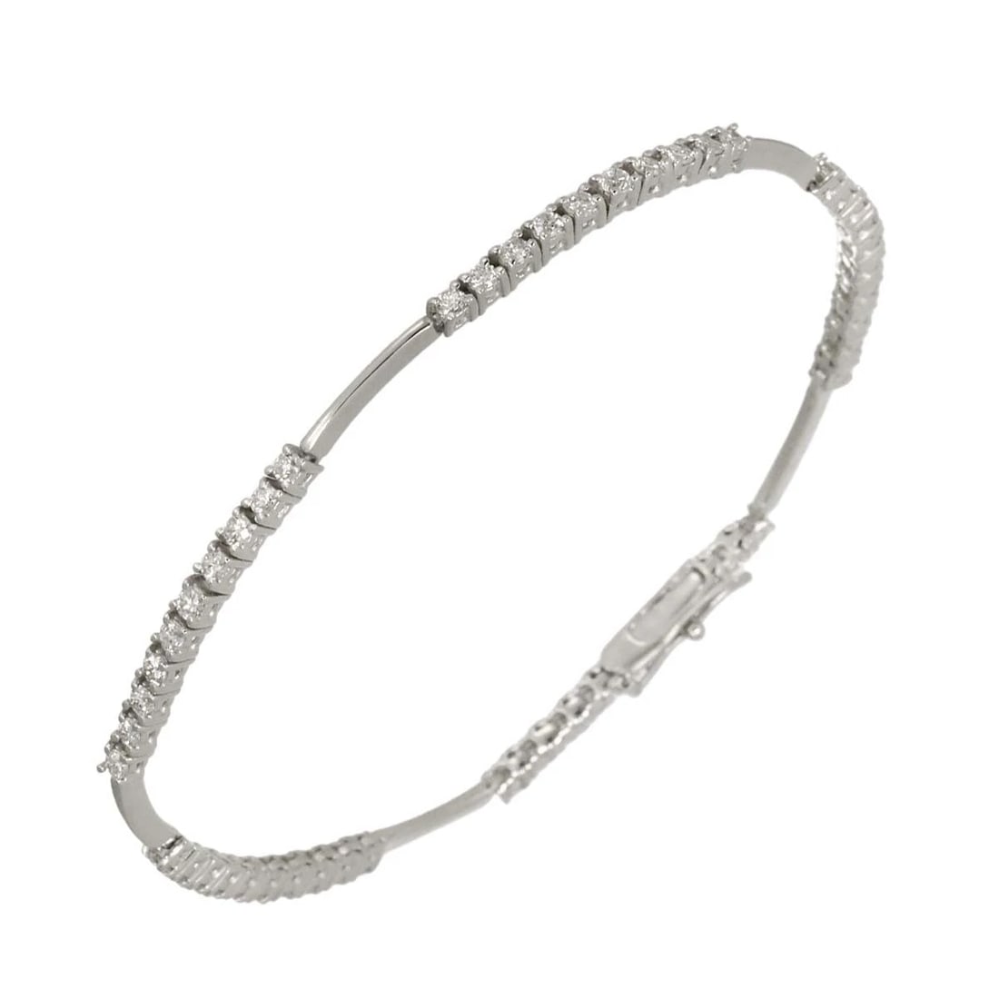 DE BEERS LINE DIAMOND BRACELET 18K WHITE GOLD 750 (1 of 4)
