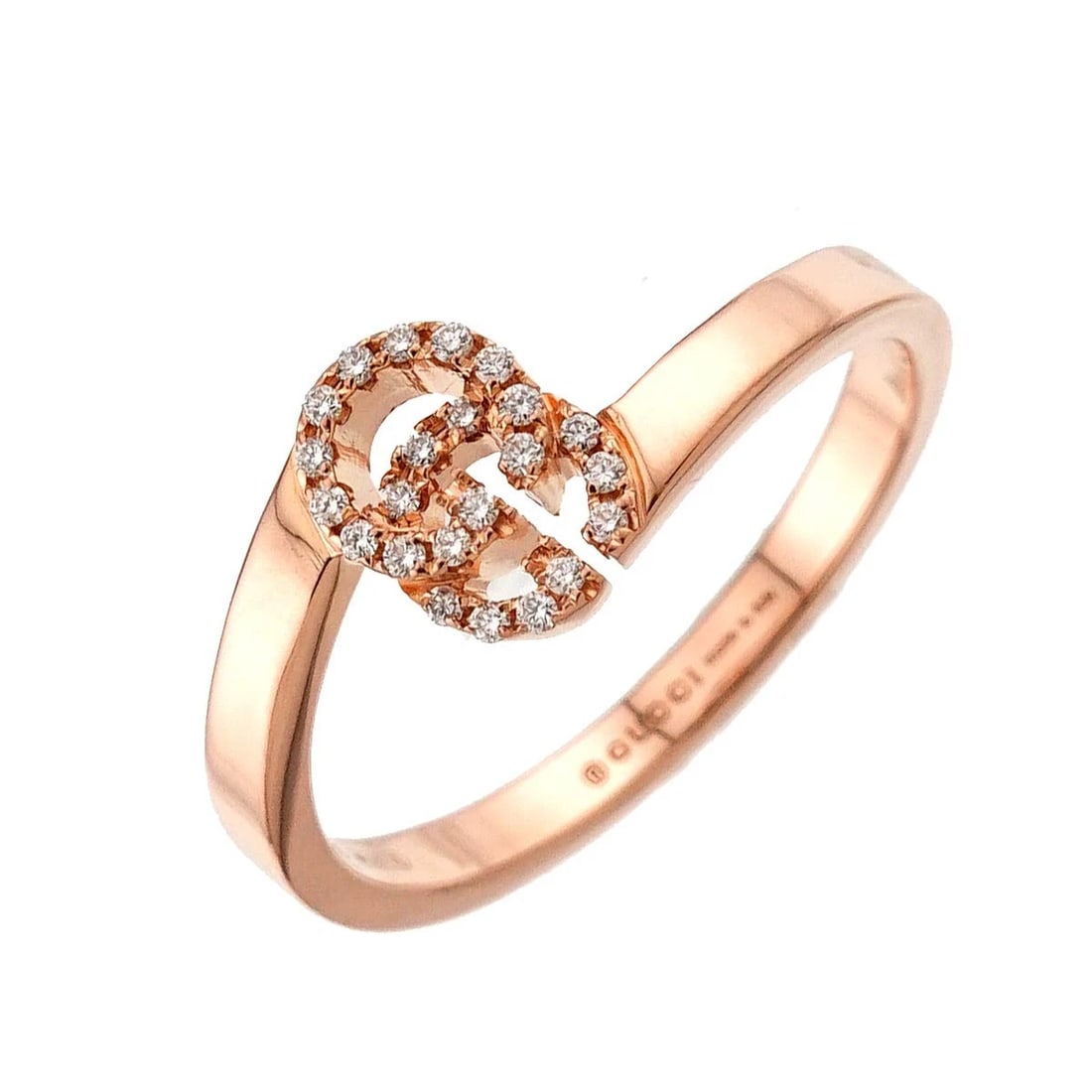 GUCCI GG RUNNING DIAMOND RING 18K PINK GOLD 750: GUCCI GG Running Diamond Ring 18K Pink Gold 750 Brand: GUCCI Type/Style: Ring Material: 750 Pink Gold, Main Stone Natural Color: Pink Gold Size: 4.75-5(US) Accessories: None Accessories No